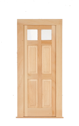 Dollhouse Miniature DOOR - 4 RAISED PANEL, 2 GLASS